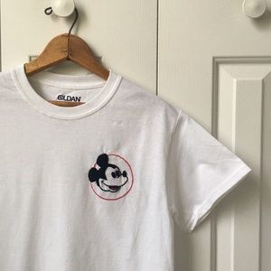 Handmade | Embroidered Retro Mickey T-Shirt